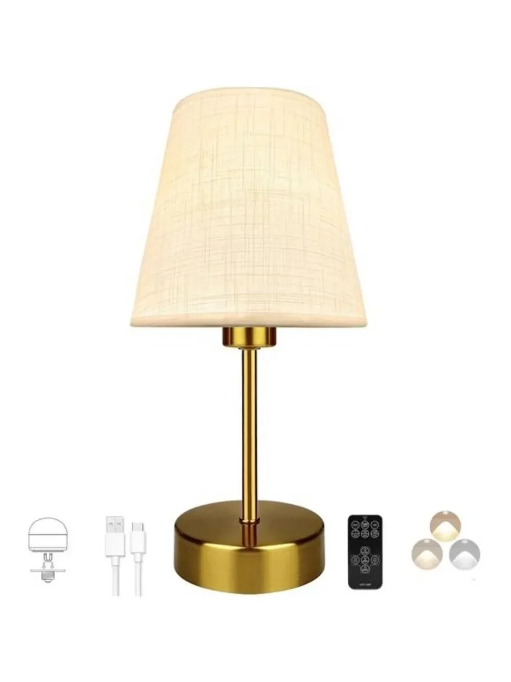Mini Table Lamp Rechargeable Cordless Dimmable Night Light Warm Soft LED Bedroom